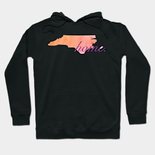 North Carolina Home Watercolor Pink Orange Hoodie